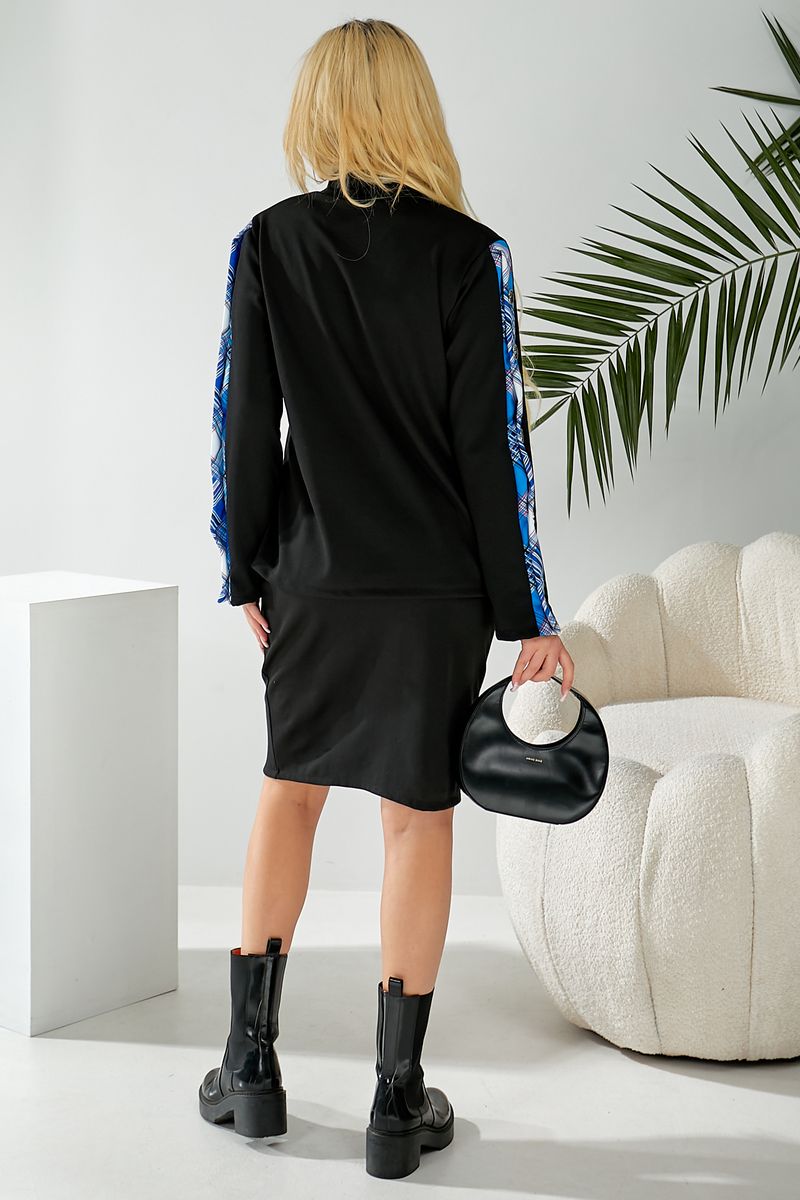 Костюм жіночий класичний, колір чорно-синій, 257R322-2 - Зображення 4