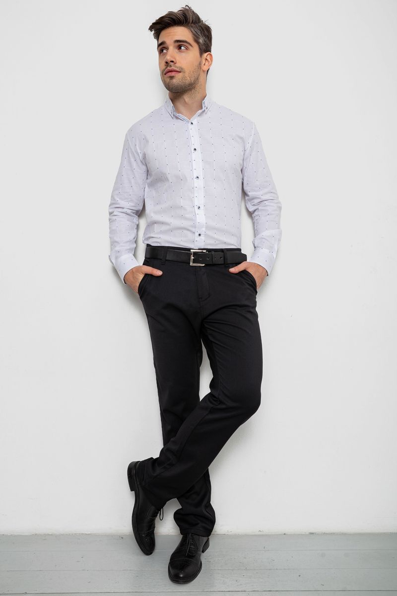 Сорочка чоловіча з принтом, колір білий, 214R7074