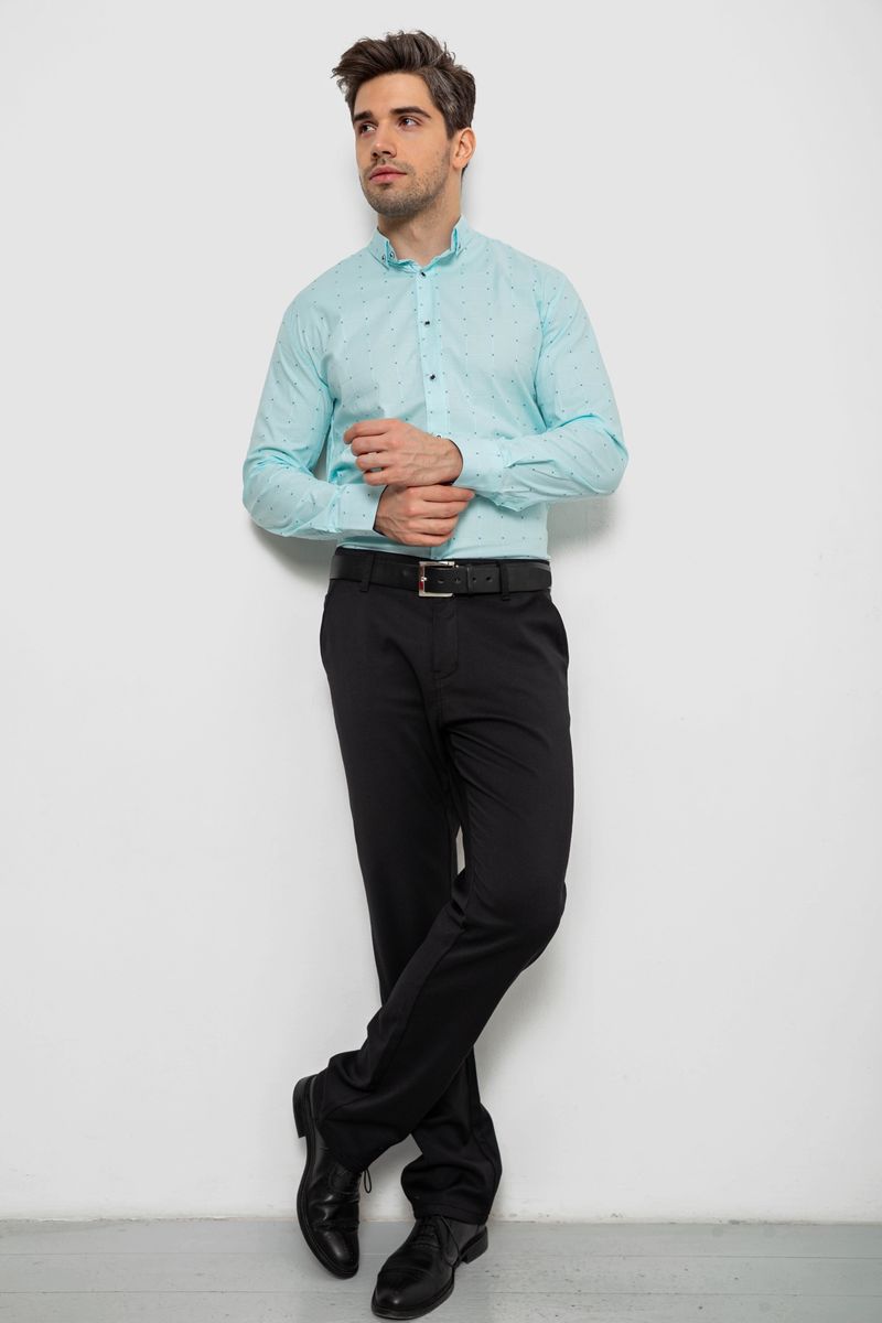 Сорочка чоловіча з принтом, колір м’ятний, 214R7074
