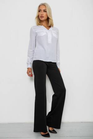 Блуза однотонна, колір білий, 230RR-96