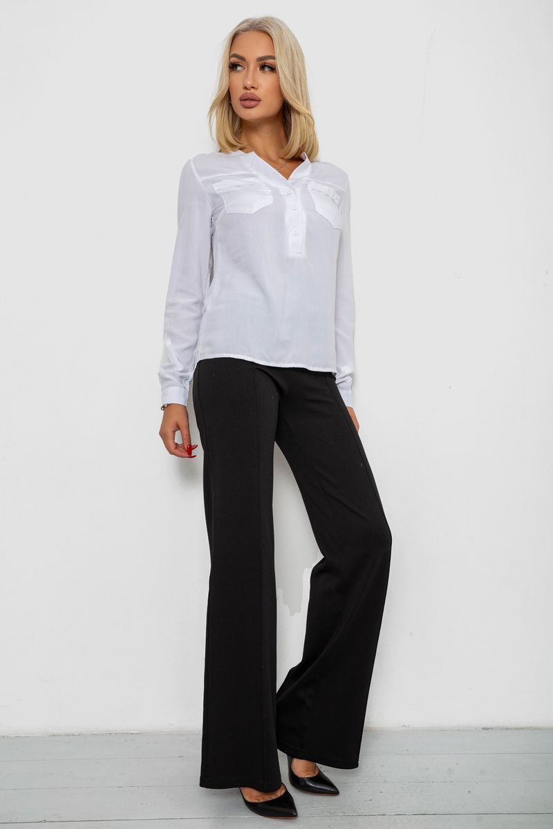 Блуза однотонна, колір білий, 230RR-96