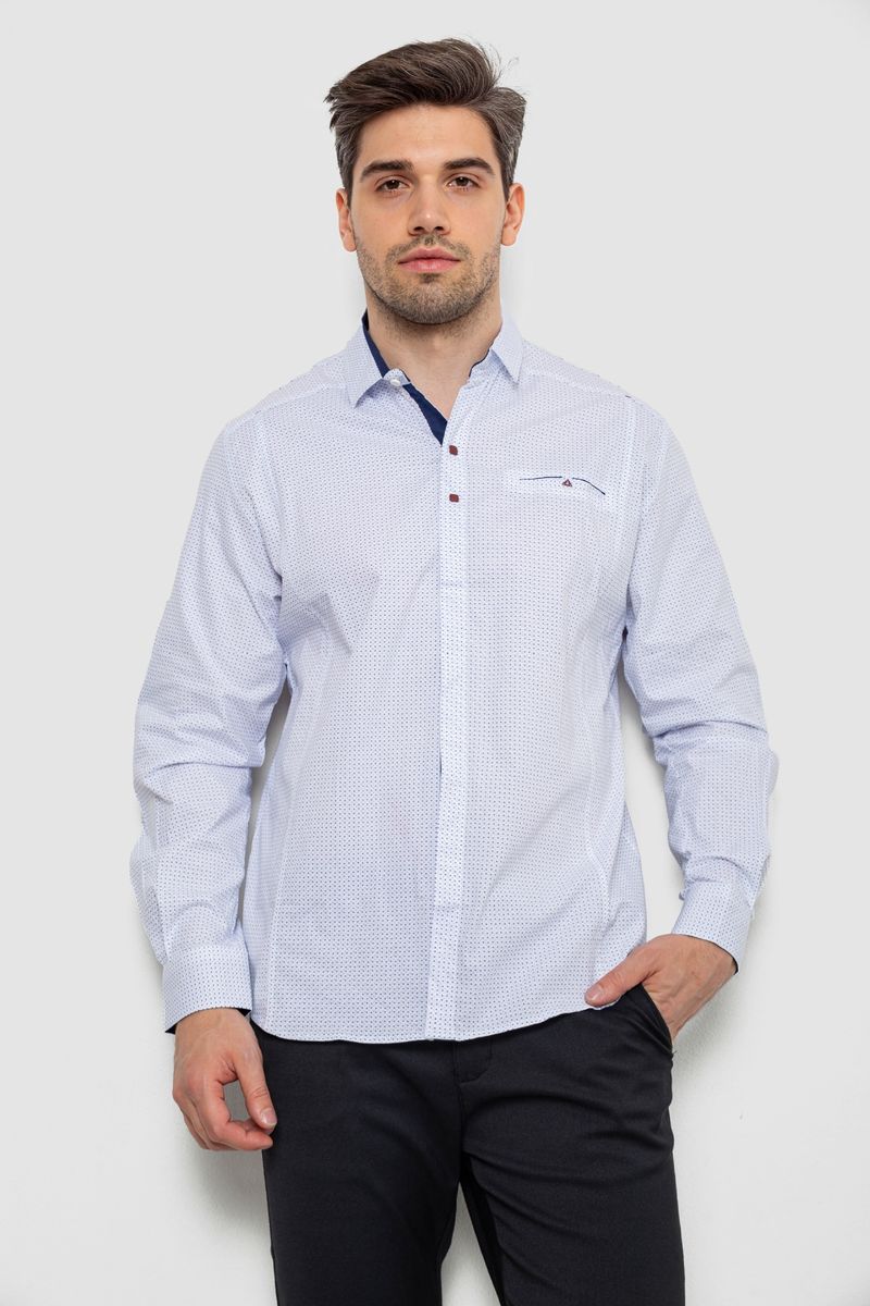 Сорочка чоловіча з принтом, колір білий, 214R7172