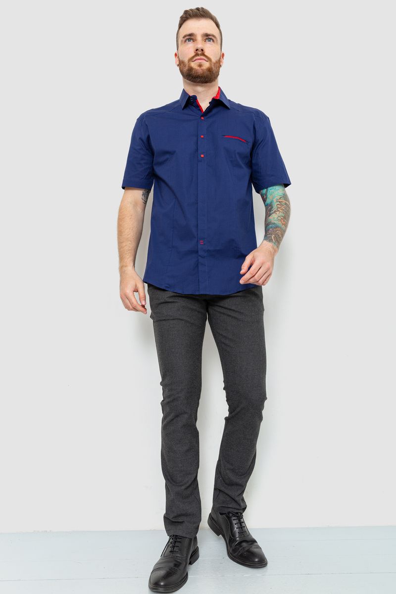 Сорочка чоловіча, колір темно-синій, 214R7113
