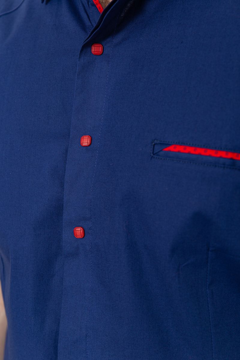 Сорочка чоловіча, колір темно-синій, 214R7113 - Зображення 5