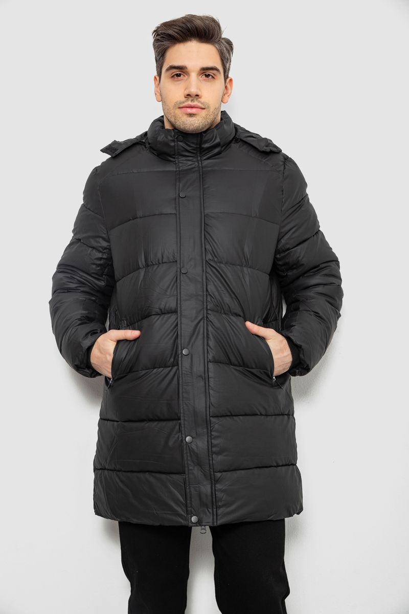 Куртка чоловіча зимова подовжена, колір чорний, 244RH76-15