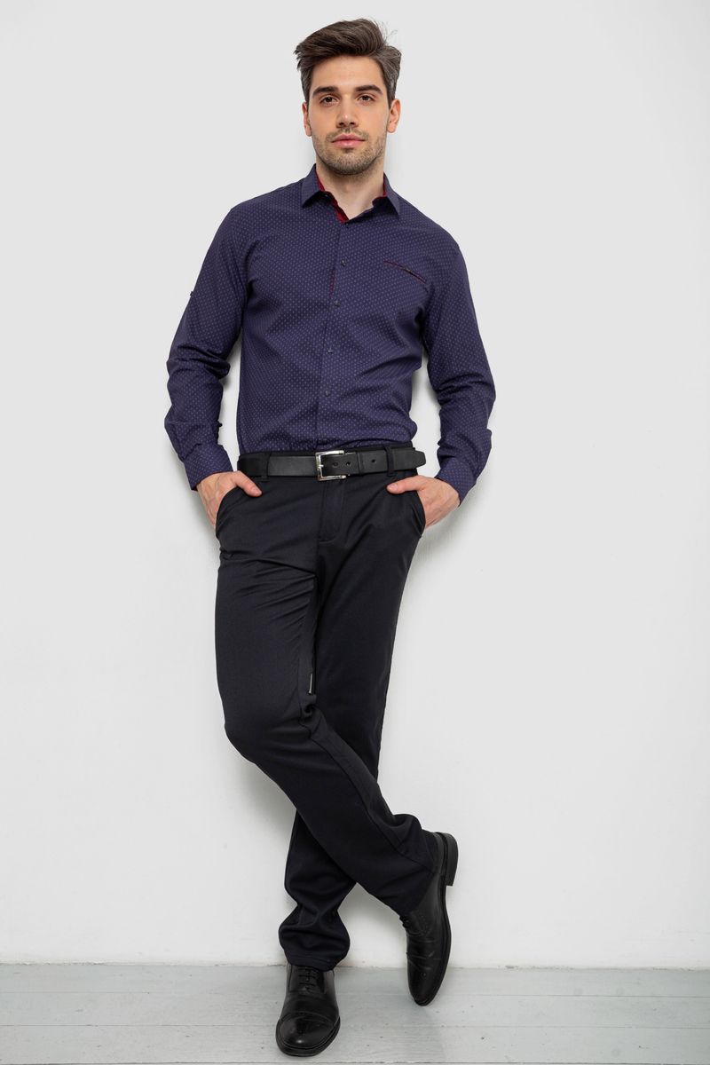 Сорочка чоловіча з принтом, колір синій, 214R7173 - Зображення 3