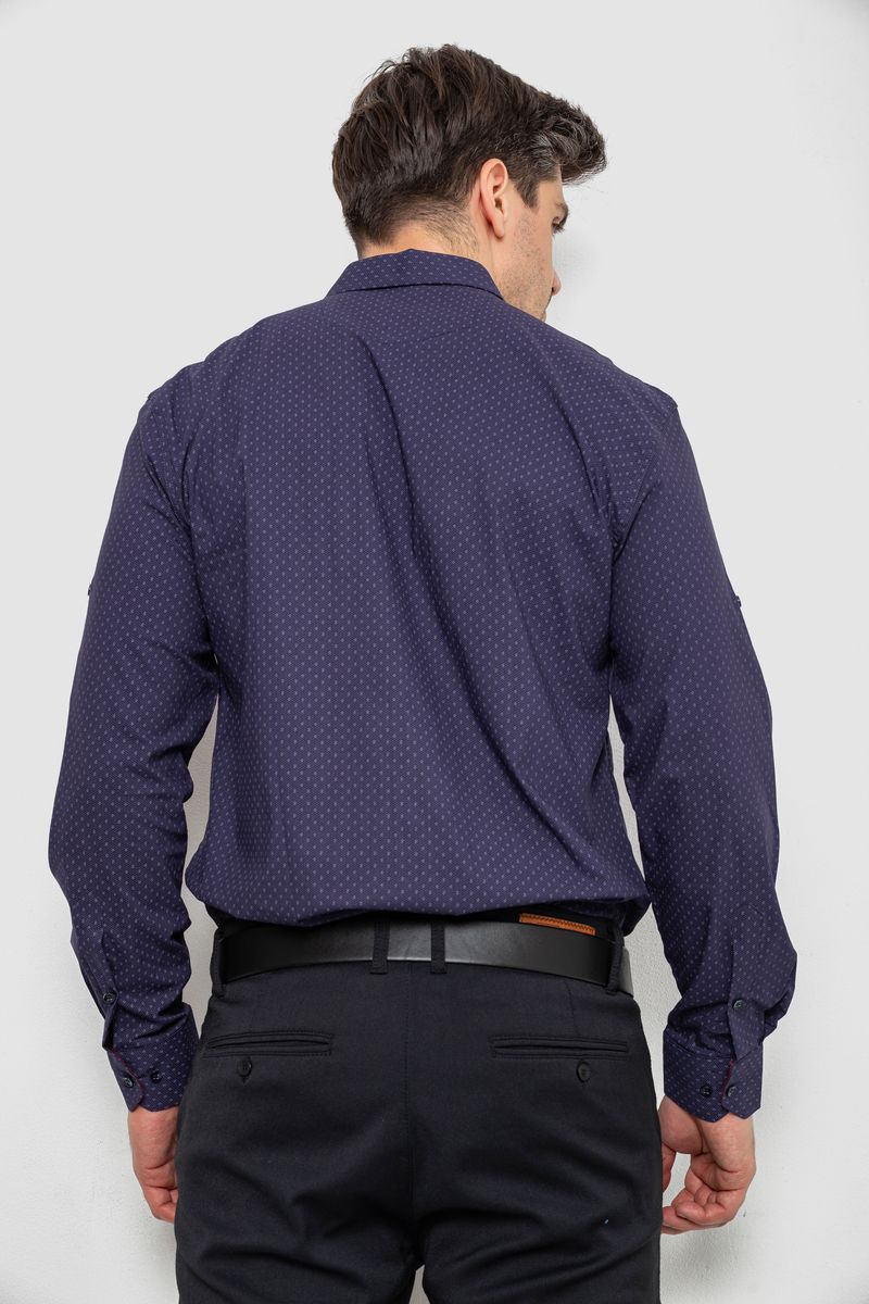 Сорочка чоловіча з принтом, колір синій, 214R7173 - Зображення 5