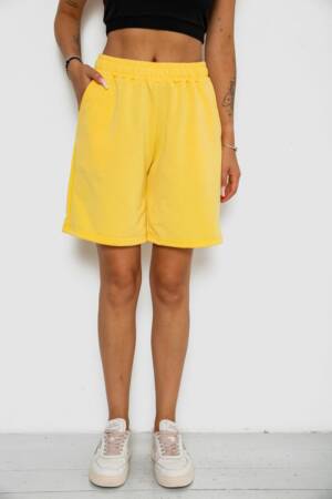Шорти жіночі однотонні, колір світло-жовтий, 238R57820