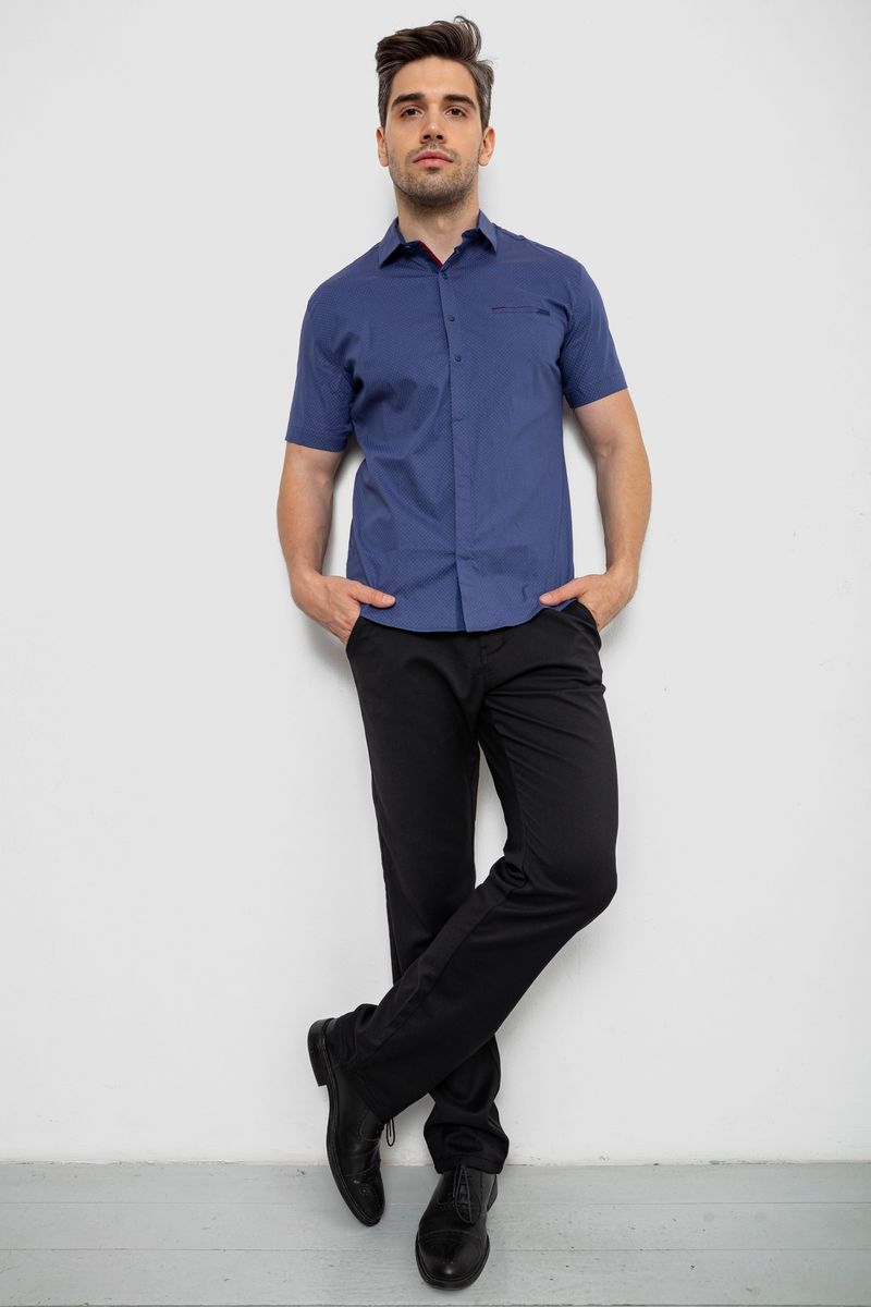 Сорочка чоловіча з принтом, колір синій, 214R7144
