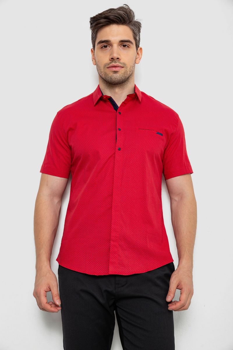 Сорочка чоловіча з принтом, колір червоний, 214R7144