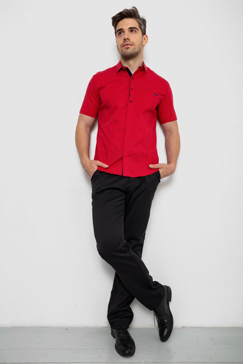 Сорочка чоловіча з принтом, колір червоний, 214R7144