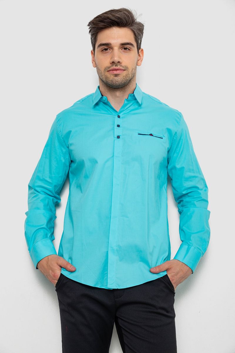 Сорочка чоловіча, колір бірюзовий, 214R7114