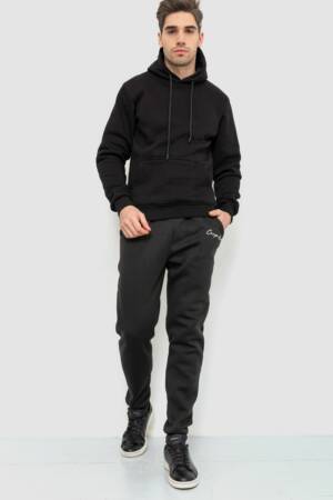 Спорт чоловічі штани на флісі, колір чорний, 238R56910