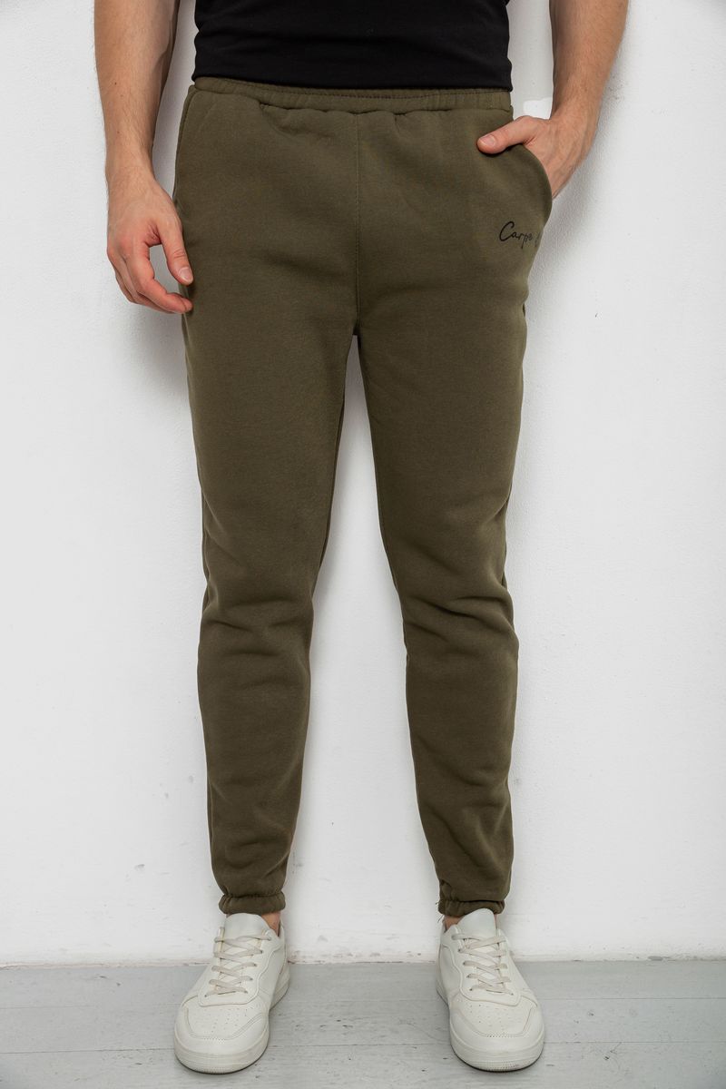 Спорт чоловічі штани на флісі, колір зелений, 238R56910