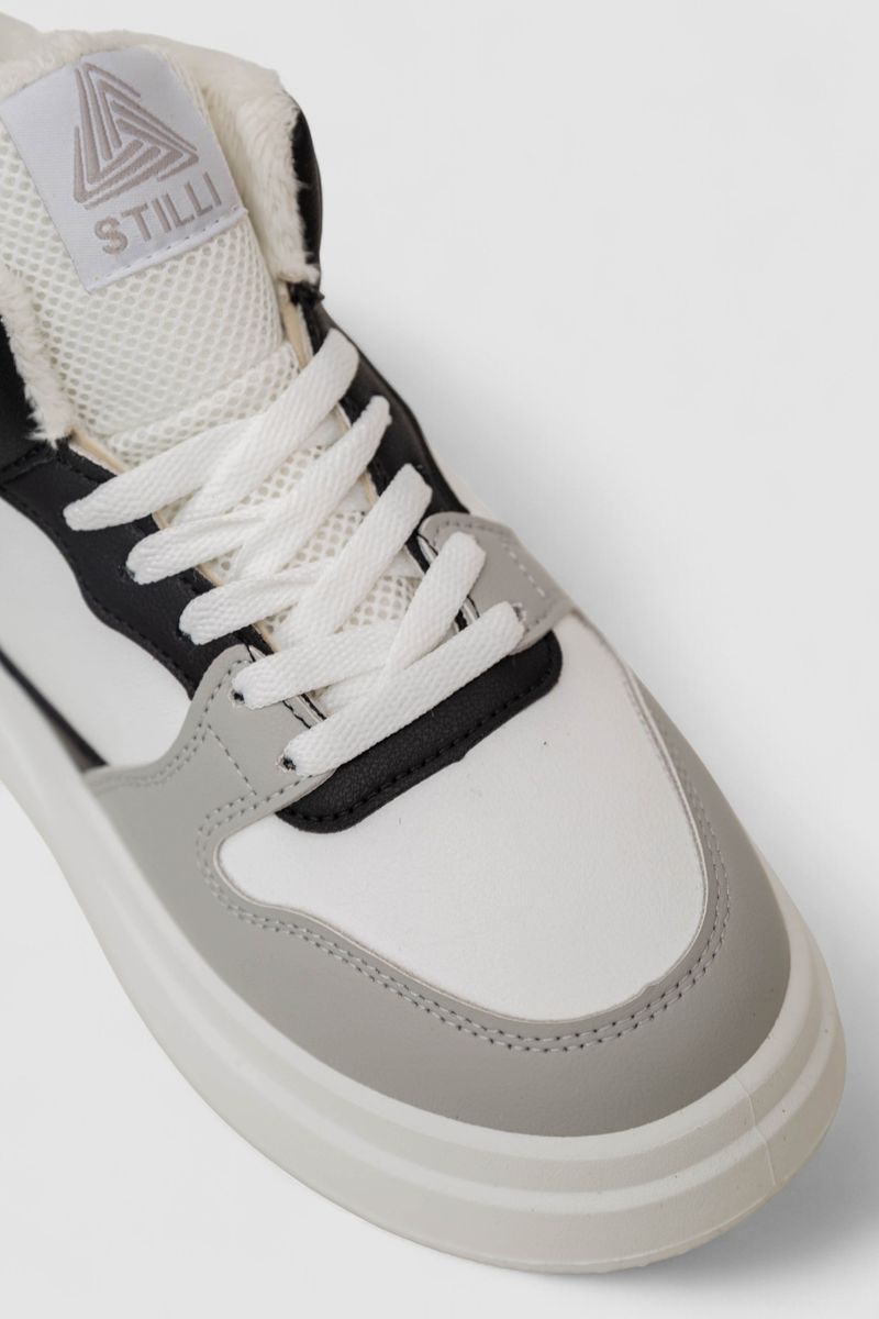 Кросівки жіночі зимові на хутрі, колір біло-сірий, 248RLM50-8