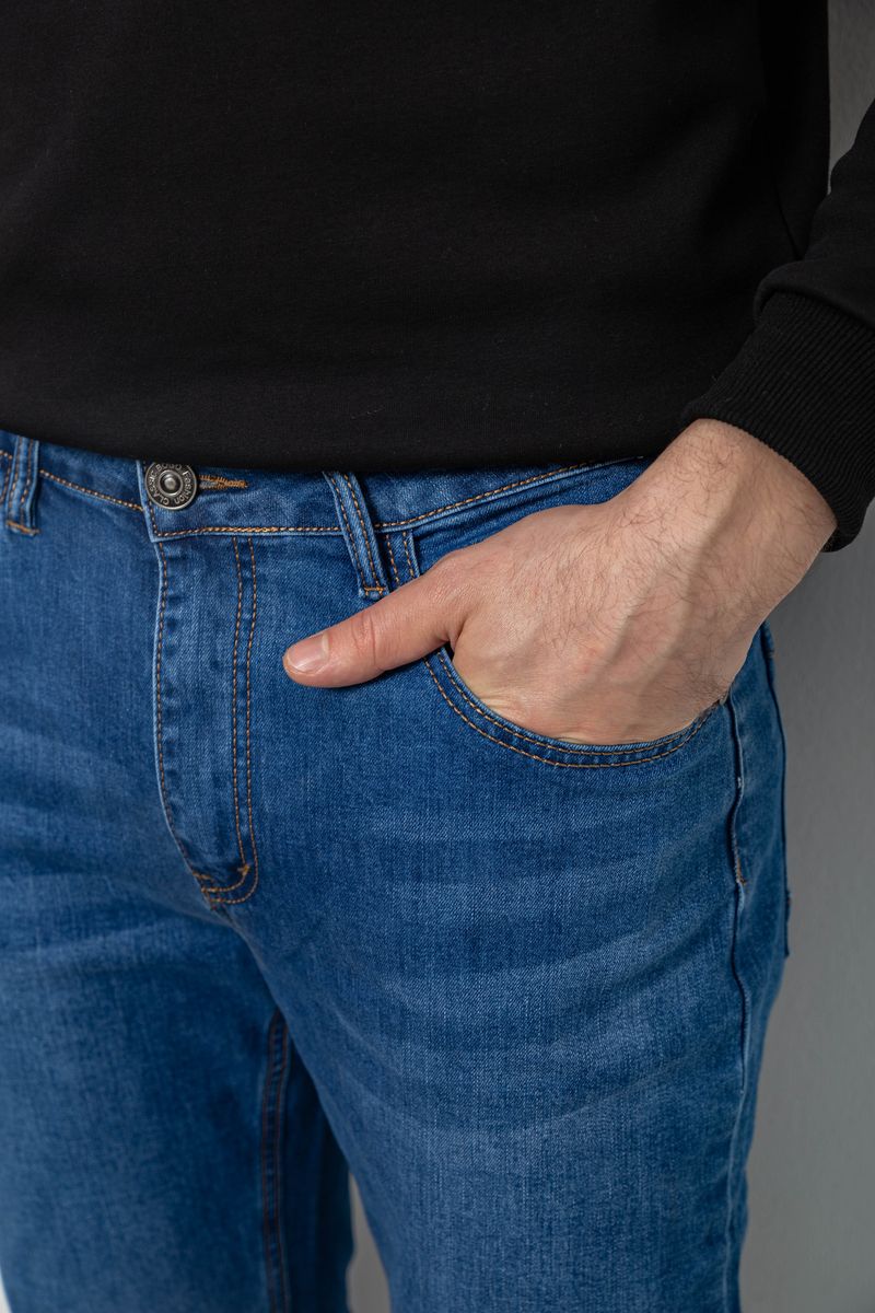 Джинси чоловічі, колір синій, 244R01-2 - Зображення 5