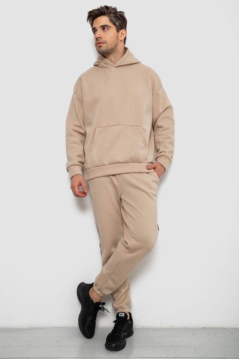 Спортивний костюм чоловічий на флісі, колір бежевий, 238R58573