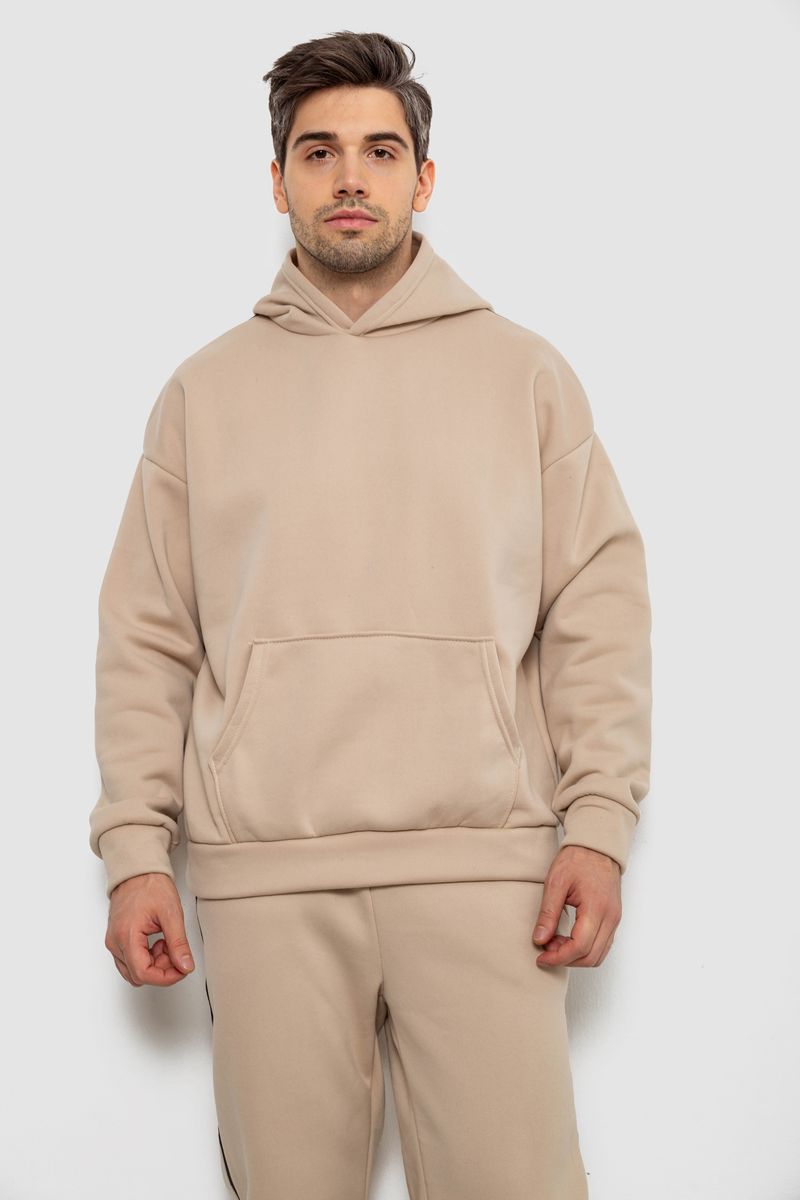 Спортивний костюм чоловічий на флісі, колір бежевий, 238R58573