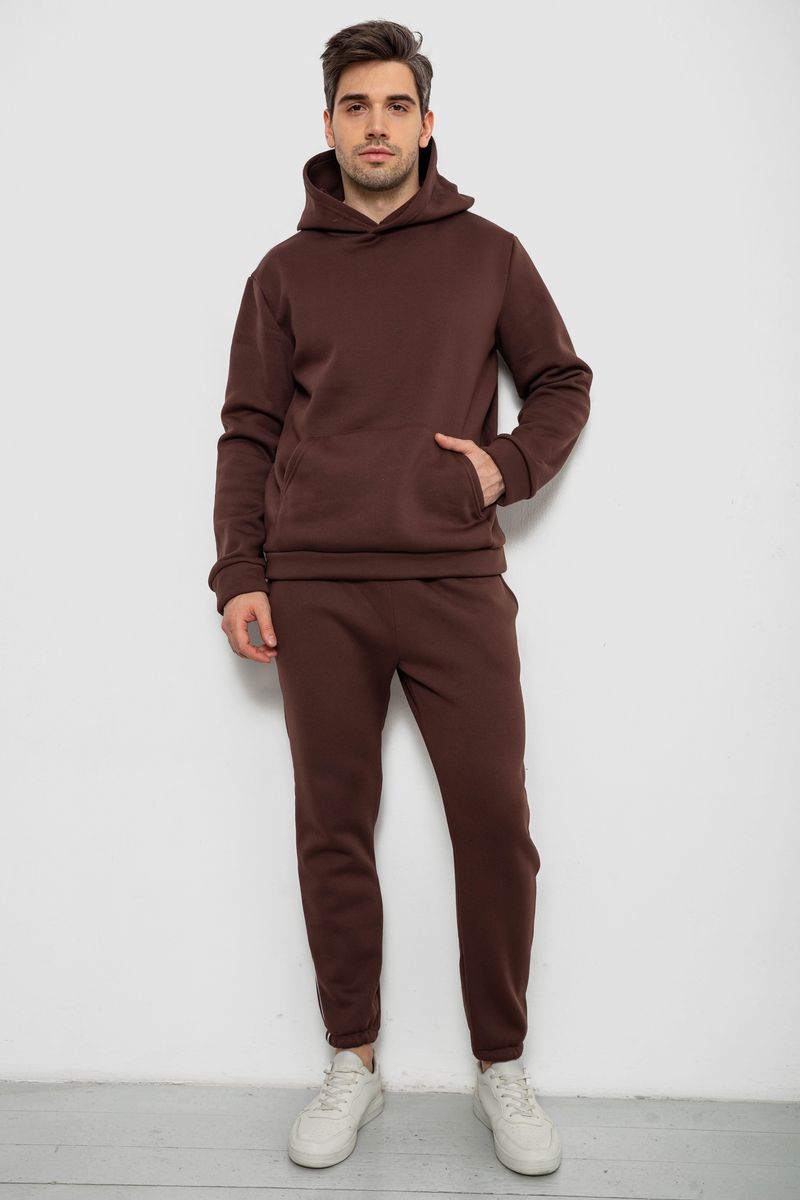 Спортивний костюм чоловічий на флісі, колір шоколадний, 238R58573