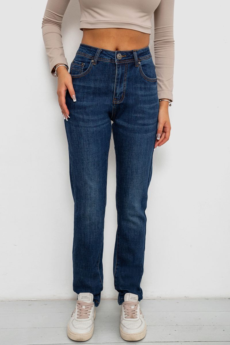 Джинси жіночі на флісі, колір синій, 244RVE981