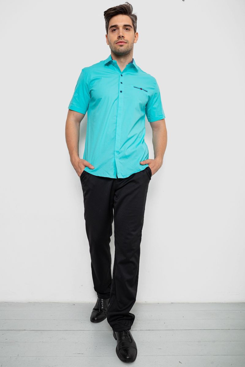 Сорочка чоловіча класична, колір бірюзовий, 214R7114-1
