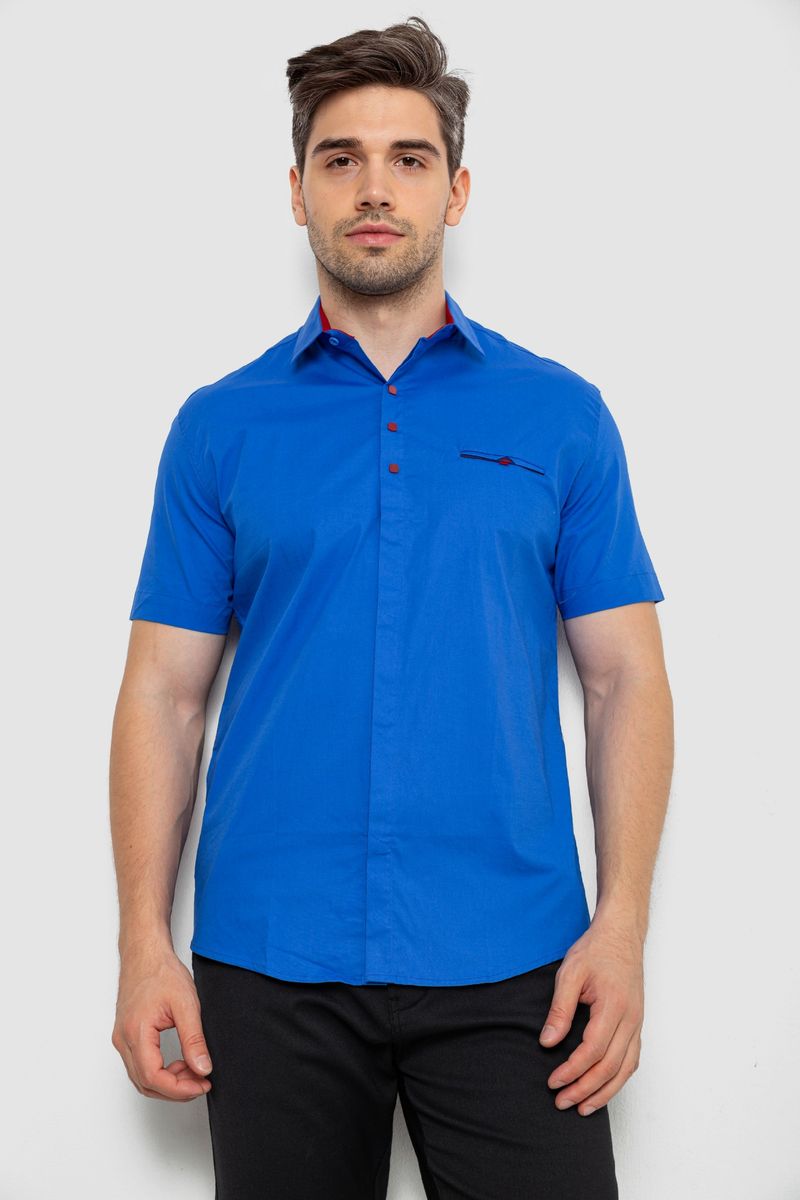 Сорочка чоловіча класична, колір електрик, 214R7114-1