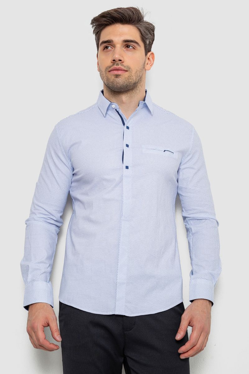 Сорочка чоловіча з принтом, колір білий, 214R7169