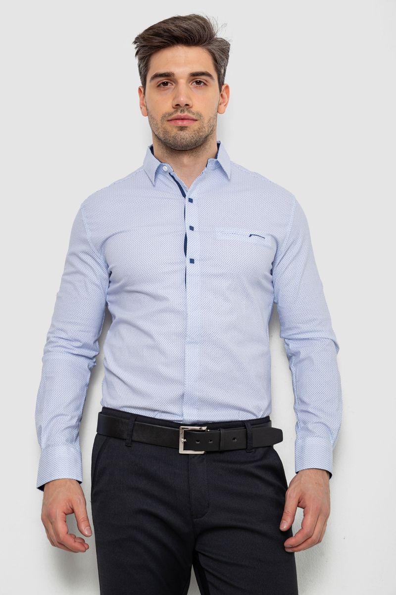 Сорочка чоловіча з принтом, колір білий, 214R7169