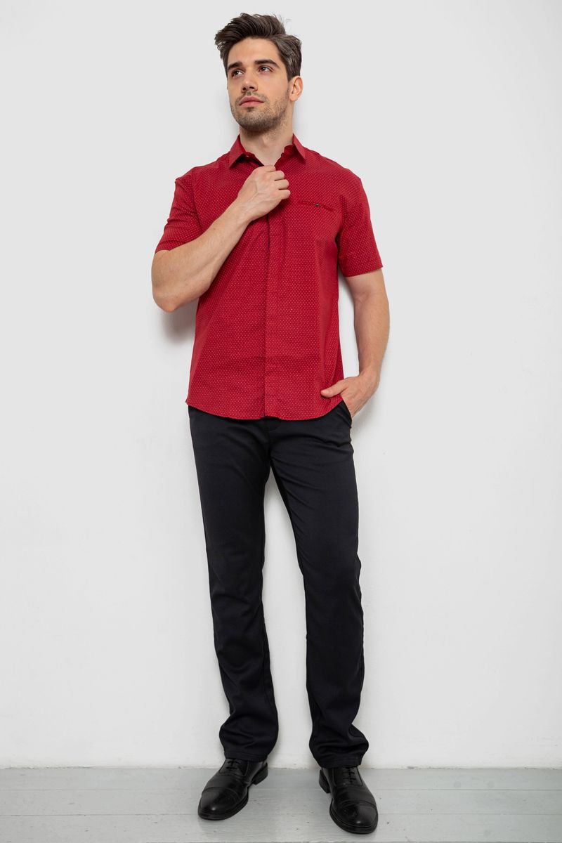 Сорочка чоловіча з принтом, колір бордовий, 214R7130