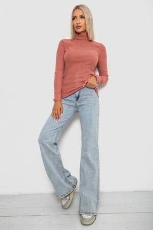 Гольф жіночий однотонний в рубчик, колір кораловий, 238R803