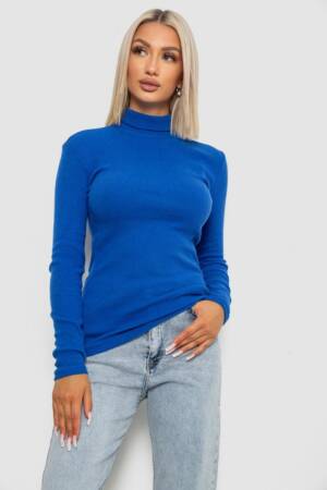 Гольф жіночий однотонний в рубчик, колір електрик, 238R803