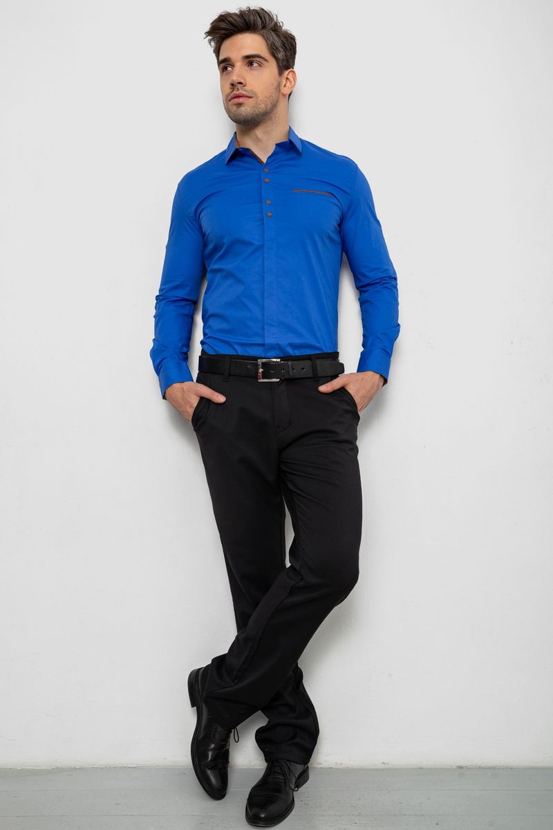 Сорочка чоловіча, колір електрик, 214R7002