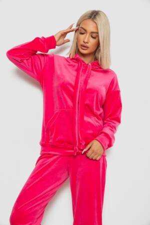 Спортивний костюм жіночий велюровий, колір рожевий, 241R1530-5