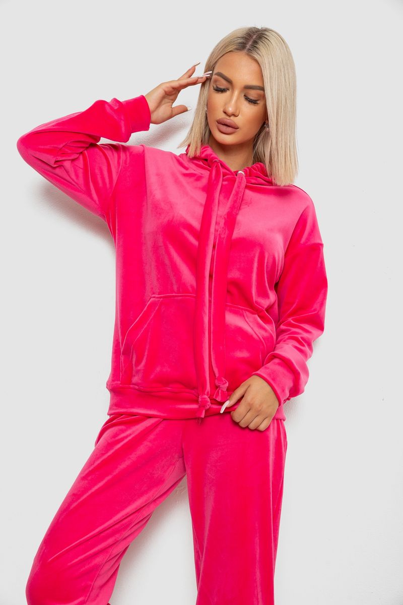 Спортивний костюм жіночий велюровий, колір рожевий, 241R1530-5