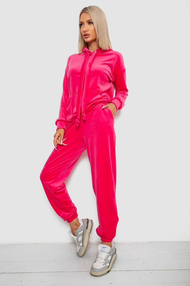 Спортивний костюм жіночий велюровий, колір рожевий, 241R1530-5 - Зображення 3