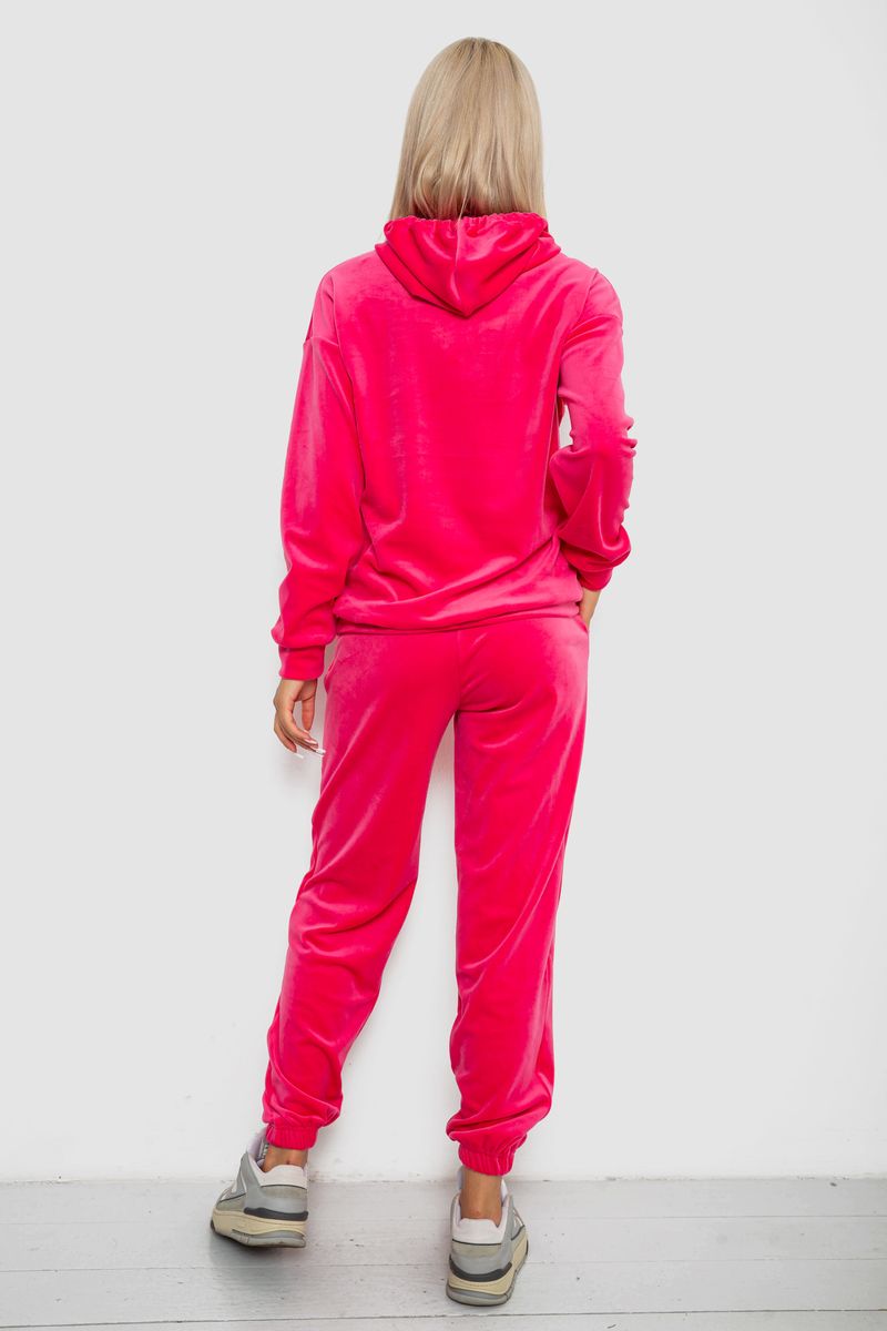 Спортивний костюм жіночий велюровий, колір рожевий, 241R1530-5 - Зображення 4