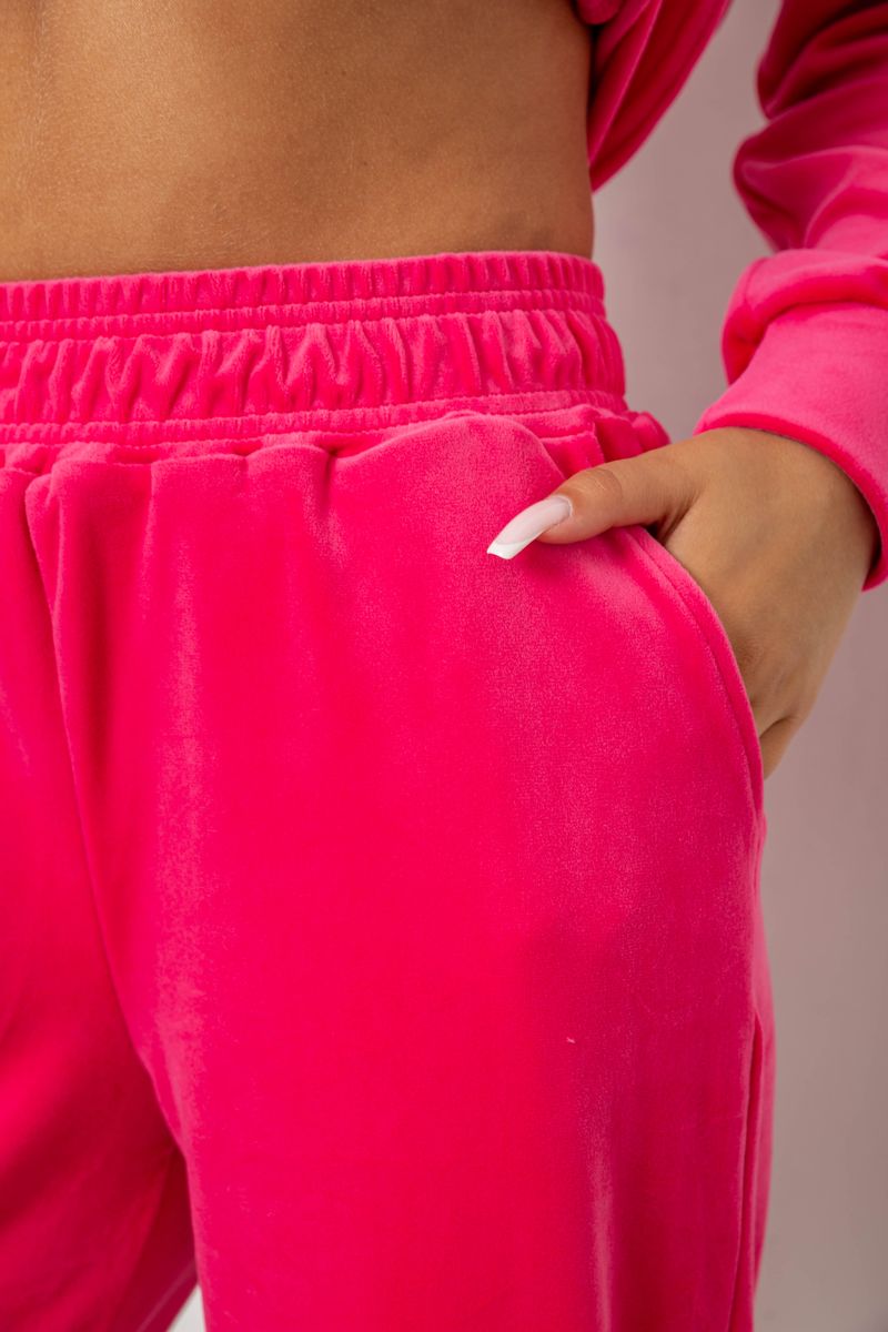 Спортивний костюм жіночий велюровий, колір рожевий, 241R1530-5 - Зображення 6