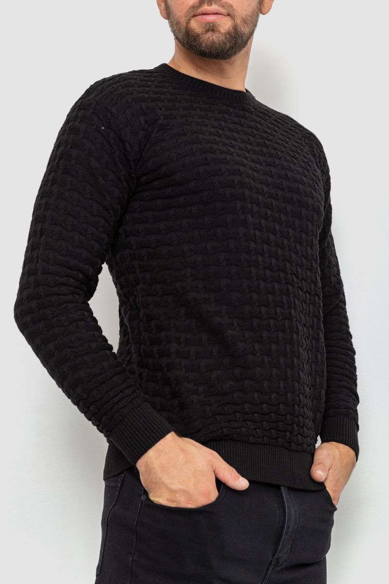 Светр чоловічий, колір чорний, 161R882 - Зображення 3