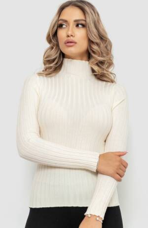 Гольф жіночий однотонний, колір кремовий, 204R040