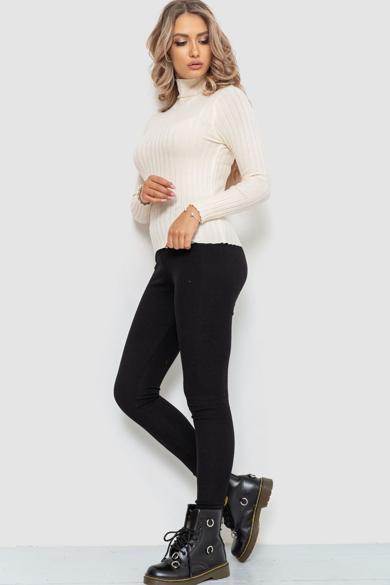 Гольф жіночий однотонний, колір кремовий, 204R040