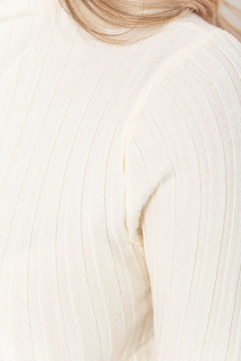 Гольф жіночий однотонний, колір кремовий, 204R040 - Зображення 5