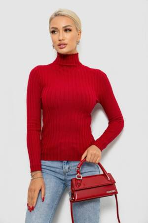 Гольф жіночий однотонний, колір бордовий, 204R040