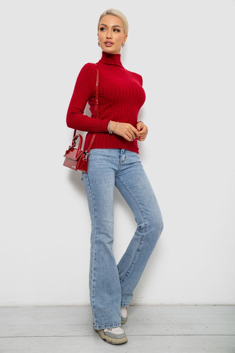 Гольф жіночий однотонний, колір бордовий, 204R040