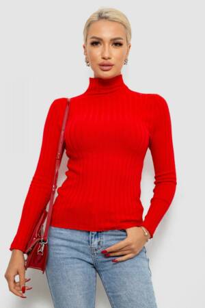 Гольф жіночий однотонний, колір червоний, 204R040