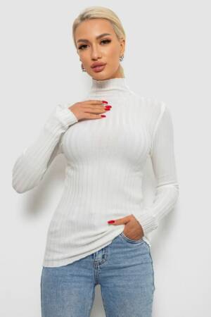 Гольф жіночий однотонний, колір білий, 204R040