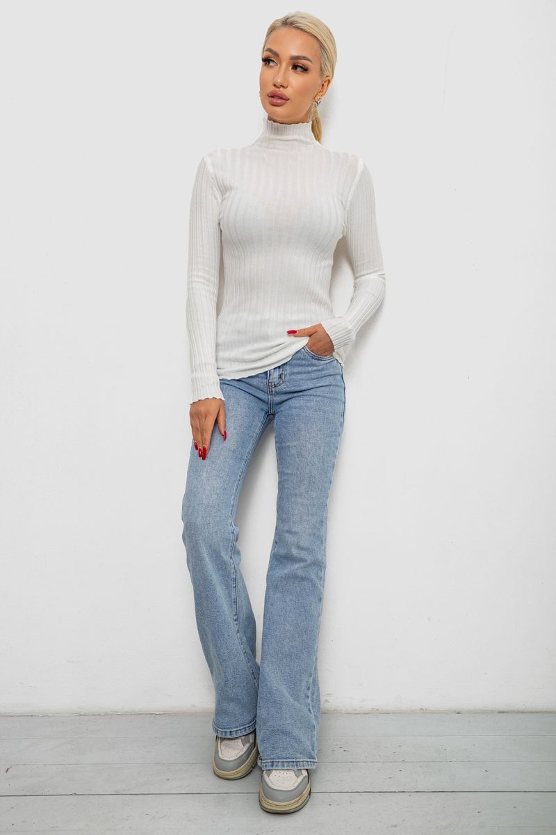 Гольф жіночий однотонний, колір білий, 204R040