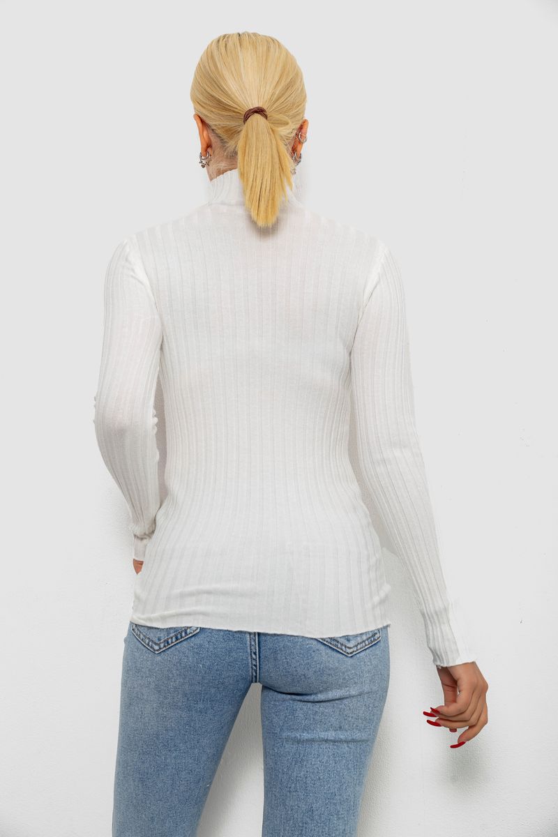 Гольф жіночий однотонний, колір білий, 204R040 - Зображення 4