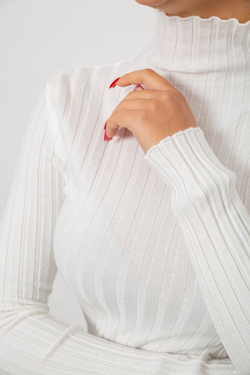 Гольф жіночий однотонний, колір білий, 204R040 - Зображення 5