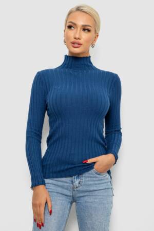 Гольф жіночий однотонний, колір синій, 204R040