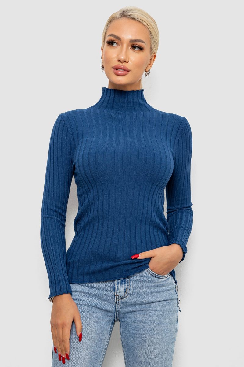 Гольф жіночий однотонний, колір синій, 204R040